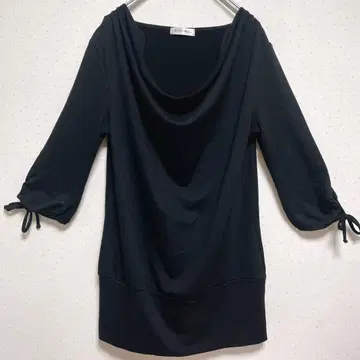 00s y2k 드레이프 넥 튜닉 그런지 블랙 2XL 빅 사이즈