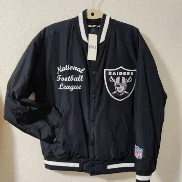 [ 새상품 ] NFL RAIDERS x GU 바시티 자켓 와펜 자수 M