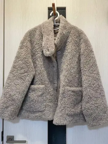 베이지 플리스 보아 자켓 M