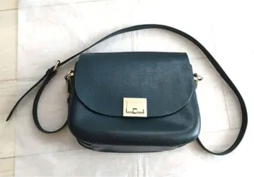 천연 가죽 라피에사주 그린 숄더백