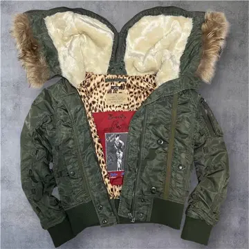 레어 아비렉스 레오파드 무늬 플라이트 자켓 N2B 쇼트 기장 M