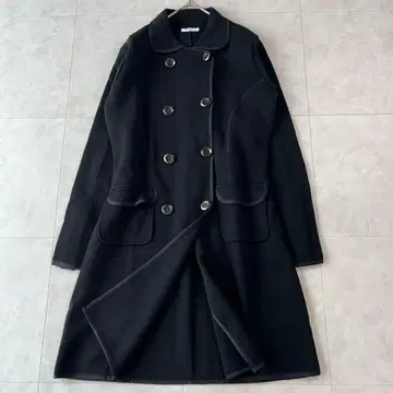 새상품급 MARELLA 마렐라 울 니트 롱 코트 블랙 L 고급 디자인