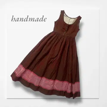 슬리브리스 원피스 브라운 플레어 화려한 엘레강트 레트로 빈티지풍