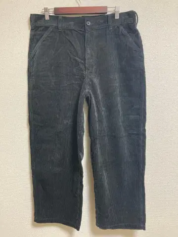 유니클로 U 와이드 핏 코듀로이 팬츠 다크 그레이 91cm