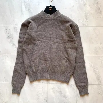 매디슨 블루 모크넥 샤기 니트 울 브라운 1