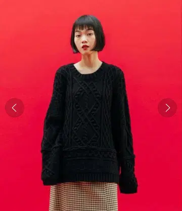 CITEN 빅 니트 블랙 긴팔 프리 사이즈