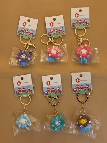 산리오 미야쿠미야쿠 파스텔 컬러 키링 컴플리트 쿠로미 푸딩 키티