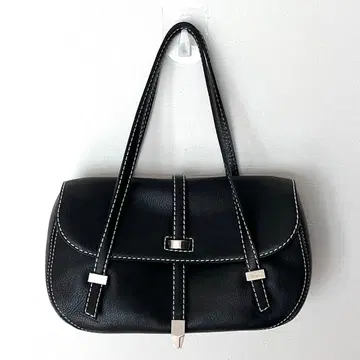 컨디션 최상! 긴자 카네마츠 블랙 가죽 핸드백/스티치