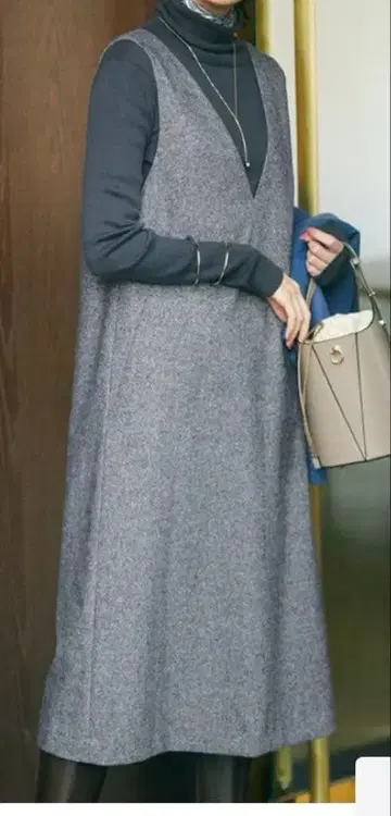 23구 실크 네프 트위드 오버롤 스커트