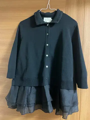 [ 완판템 ] 레이디 폴로 콤비 니트 워셔블 블랙