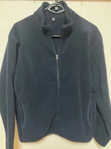 네이비 플리스 자켓 지퍼 포함