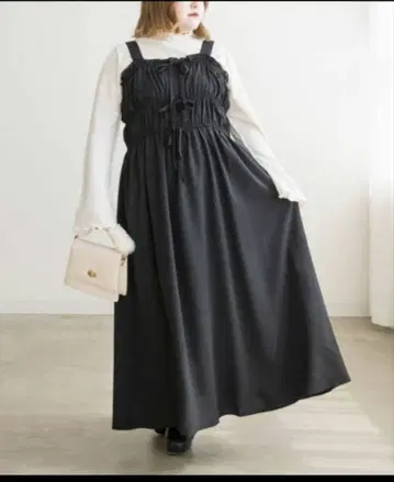 CLETTE 오리지널 프론트 리본 개더 원피스 LL