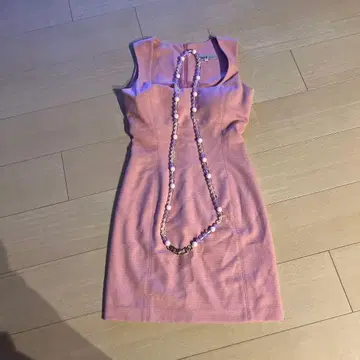 Yes의 핑크 슬리브리스 미니 원피스 S