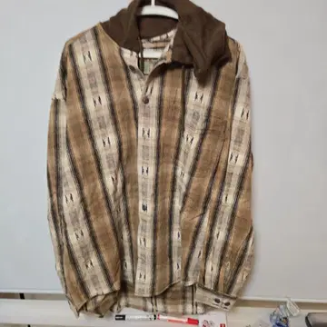 WRKWR 후드 부착 플란넬 셔츠 M