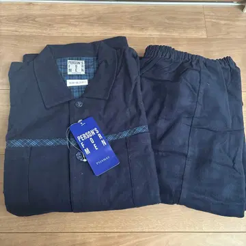 PERSON'S 남성용 파자마 L 사이즈 긴팔 롱 바지 네이비