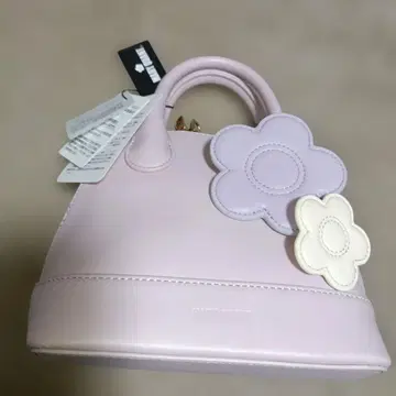 연보라 꽃 장식 핸드백