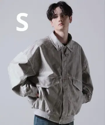 클레일 CLEL 하이 빈티지 디자인 인조 가죽 블루종 S