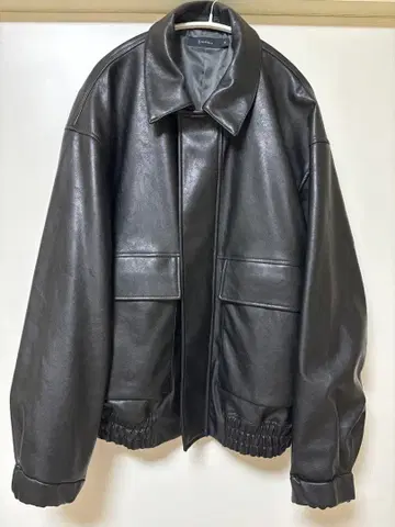 RAGEBLUE 인조 가죽 블루종 블랙