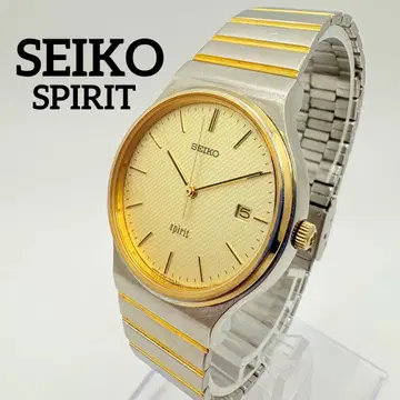 작동 새상품 배터리 SEIKO 세이코 손목시계 스피릿 남성용 콤비 컬러