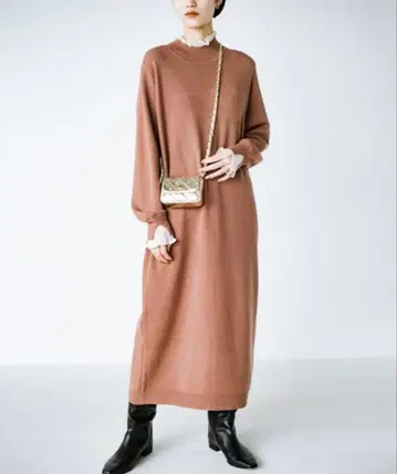 hunch [야와모치 소재] 니트 롱 원피스 프리 사이즈