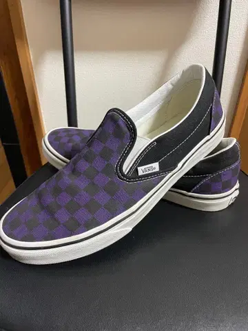 vans slip-on 체커 패턴 퍼플 블랙 반스
