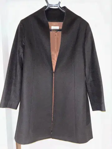 캐시미어 코트 미카코 나카무라 38 블랙 캐시미어 100%