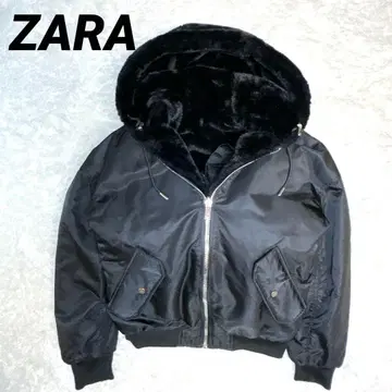 미사용급 ZARA 리버서블 퍼 MA-1 자켓 블랙 M