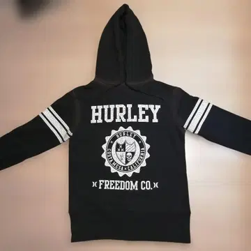 Hurley 할리 블랙 후드티 후드 부착 데미지 가공