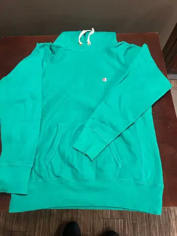 Champion 터콰이즈 후드 부착 후드티