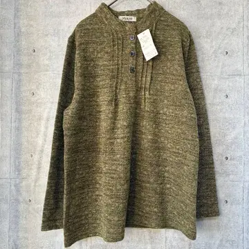 YURYO 긴팔 티셔츠 올리브 그린 루즈한 사이즈 이너