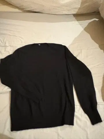 블랙 캐시미어 100% 긴팔 스웨터 M