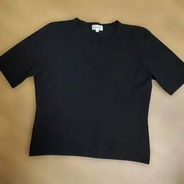 SONAGLIO, 캐시미어 100%, 블랙 반팔 니트