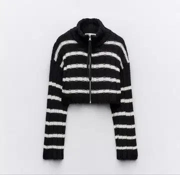 ZARA 스트라이프 크롭 니트 가디건