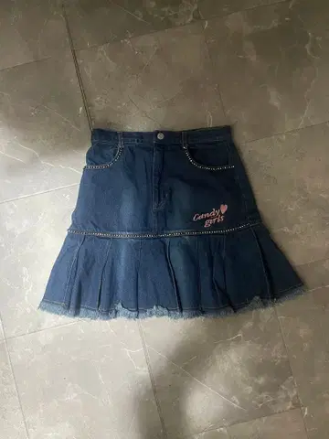 Y2K 플리츠 스커트 다크 블루