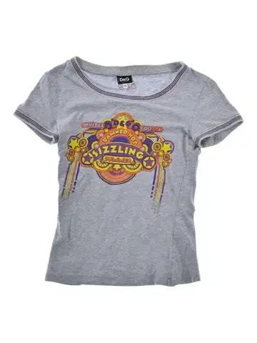 D&G 그레이 반팔 티셔츠