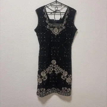 엘레강트 비즈 자수 원피스 블랙