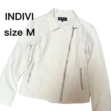 [ 새상품급 ] INDIVI 화이트 라이더 자켓 M 사이즈 아우터