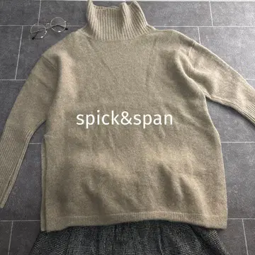 새상품급 스픽 앤 스팬 터틀넥 핑거홀 울 니트