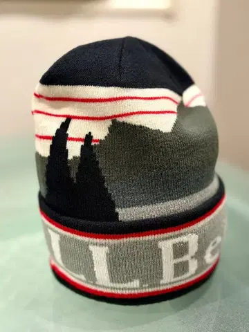LLBean 니트 모자 산 경치 디자인