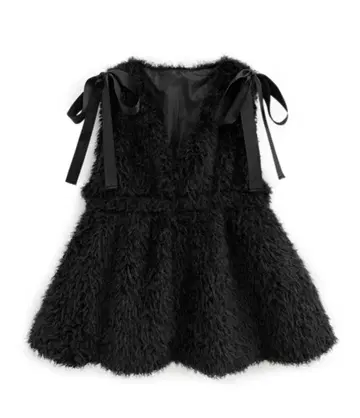 GRL V넥 리본 퍼 페플럼 튜닉 (gn333)