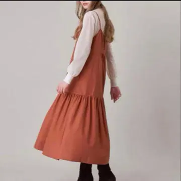 새상품급 ANAYI 플랫 크로스 티어드 원피스 귀여운 롱 A라인