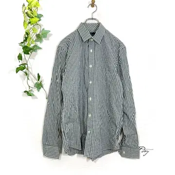 GAP 갭 긴팔 셔츠 S 그린 깅엄 체크 와이셔츠