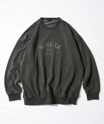 피그먼트 다이 아치 로고 크루넥 맨투맨 NAUTICA