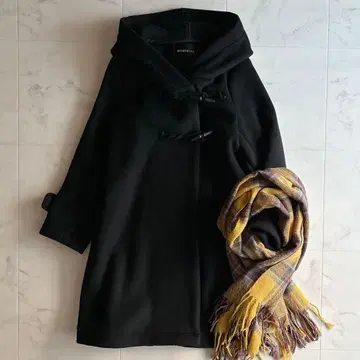 미즈이로 인드 A라인 더플 코트 블랙