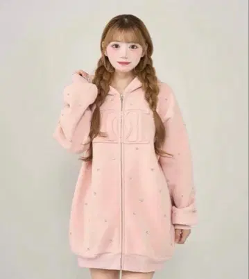 다리치 핑크 집업 후드티 프리 사이즈