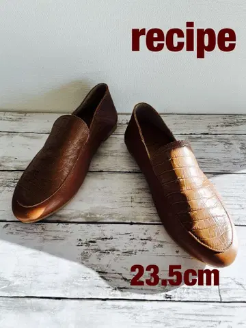 recipe 악어 엠보싱 주름 가죽 슬립온 23.5cm 일본제