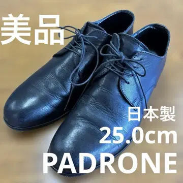 새상품급 파드로네 PADRONE 가죽 신발 40 더비 플레인토