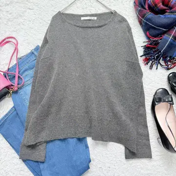 에붐에바 니트 스웨터 울 알파카 혼방 그레이