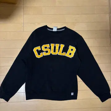 CSULB 로고 블랙 맨투맨 Russell Athletic
