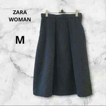 zara woman 자라 네이비 플레어 스커트 무릎 아래 기장 M
